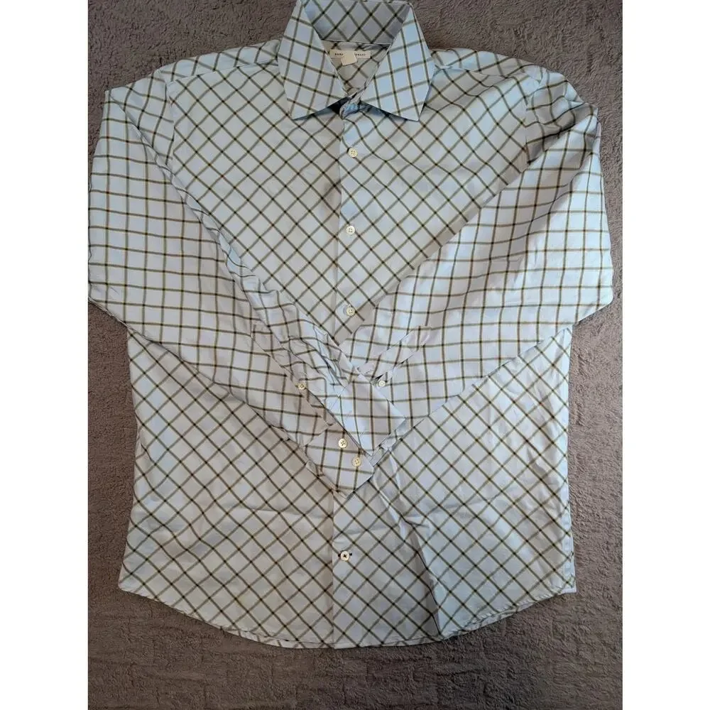 Men's Banana Republic Button-up Shirt, Blue/Brown - Size L